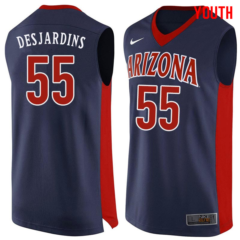 Youth Arizona Wildcats #55 Jake Desjardins College Basketball Jerseys Sale-Navy